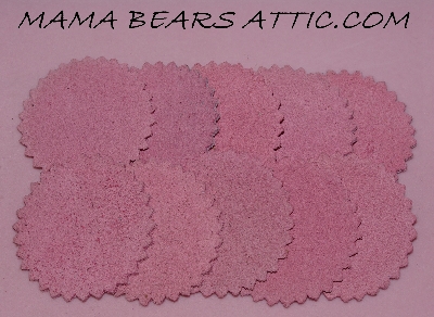 +MBA #5608-444  "Set Of (10) Hand Cut Pink Suede Conchos"