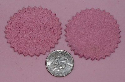 +MBA #5608-444  "Set Of (10) Hand Cut Pink Suede Conchos"