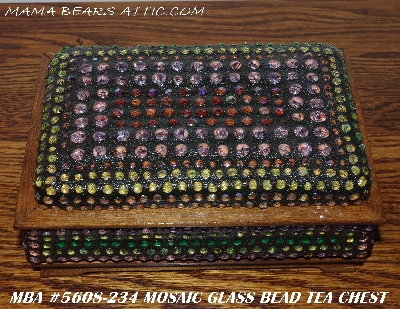+MBA #5608-234   Mosaic Glass Bead Tea Chest"