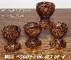 +MBA #5608-206  "Set Of 4 Fancy Wood Egg Cup Stands"