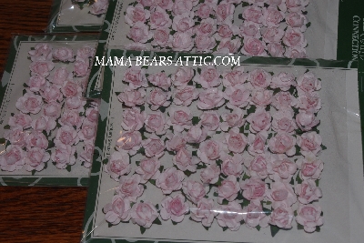 +MBA #5609-07  "The Card Connection Set Of (5) Packs Of 56 Each Light Pink Paper Rose Heads"