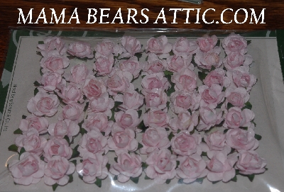 +MBA #5609-07  "The Card Connection Set Of (5) Packs Of 56 Each Light Pink Paper Rose Heads"