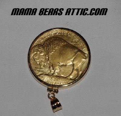 +MBA #5610-0040  "2006  24K Gold American Buffalo $50 Coin Pendant"