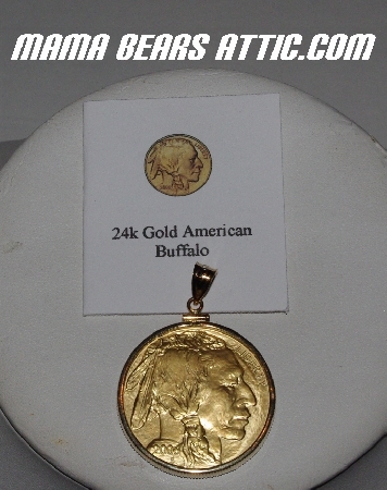 +MBA #5610-0040  "2006  24K Gold American Buffalo $50 Coin Pendant"