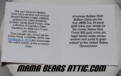 +MBA #5610-0040  "2006  24K Gold American Buffalo $50 Coin Pendant"