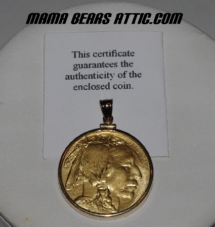 +MBA #5610-0040  "2006  24K Gold American Buffalo $50 Coin Pendant"