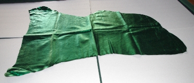 +MBA #5610-158  "1990's Tandy Leather Green Metallic Pigskin Suede Hide"