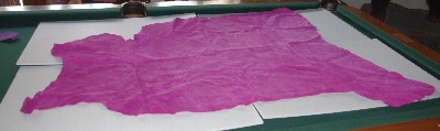 +MBA #5610-255  "1990's Tandy Leather Magenta Pigskin Suede Hide"