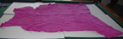 +MBA #5610-255  "1990's Tandy Leather Magenta Pigskin Suede Hide"