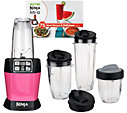 +MBA #3232-222  "2015 Bright Aqua Blue Nutri Ninja IQ 1100 Personal Blender With Recipe BooK"