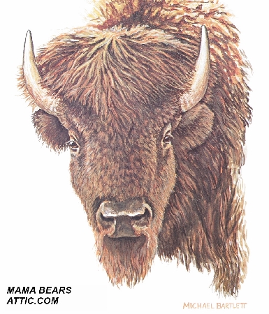 +MBA #5611-0085  "1982 Michael Bartlett "Buffalo" Litho #BM12"
