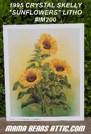 +MBA #5611-0027  "1995 Crystal Skelly "Sunflowers" Litho #IM200"