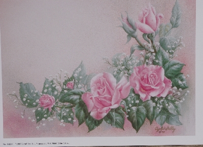 +MBA #5611-0060  "1995 Crystal Skelly "Pink Roses" Litho #IM216"