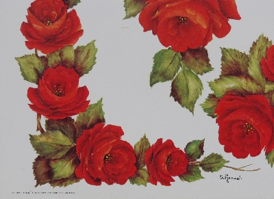 +MBA #5611-0016  "1980's Scheewe "Red Roses" Litho #SM20"
