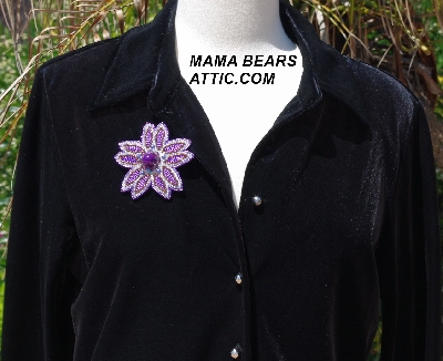 MBA #5612-0131 "Purple Bead Flower Brooch"