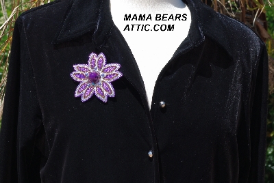 MBA #5612-0131 "Purple Bead Flower Brooch"
