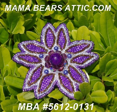 MBA #5612-0131 "Purple Bead Flower Brooch"