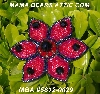 MBA #5612-0029 "Red & Black Glass Bead Flower Brooch"