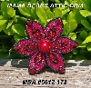 MBA #5612-172 "Black & Red Glass Bead Flower Brooch"