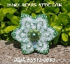 MBA #5612-0063 "Green & Clear Luster Bead Flower Brooch"