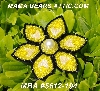 MBA #5612-194  "Yellow & Black Glass Bead Flower Brooch"