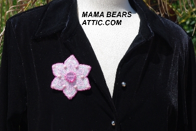 MBA #5612-0073 "Pink & Clear Luster Bead Flower Brooch"