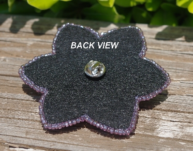 MBA #5612-0073 "Pink & Clear Luster Bead Flower Brooch"