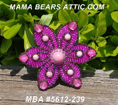 MBA #5612-239  "Pink Bead Flower Brooch"