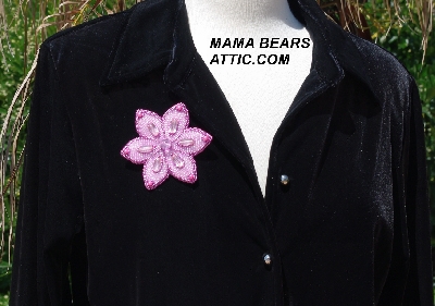 MBA #5612-0021 "Pink Glass Bead Flower Brooch"
