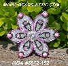 MBA #5612-192  "Pink & Clear Luster Bead Flower Brooch"