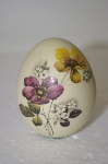 +MBA #11-109  Solid Porceline Hand Painted Floral Egg