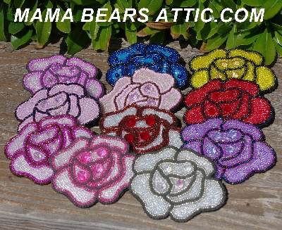 MBA #5613-137 "Pink Glass Bead Rose Brooch"