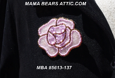 MBA #5613-137 "Pink Glass Bead Rose Brooch"