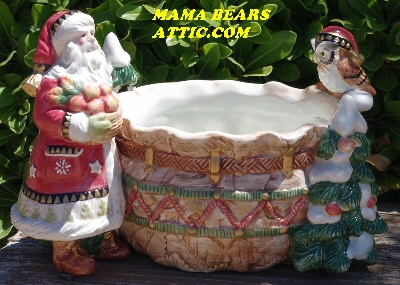 +MBA #5614-334  "1990's Fitz & Floyd Classics Christmas Lodge Tidbit Christmas Dish"
