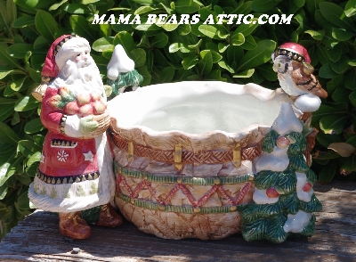 +MBA #5614-334  "1990's Fitz & Floyd Classics Christmas Lodge Tidbit Christmas Dish"