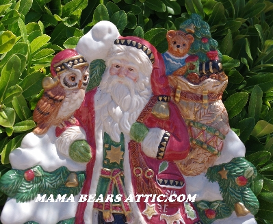 +MBA #5614-0042   "1990's Fitz & Floyd Classics Christmas Lodge Set Of (2) Canape Plates"