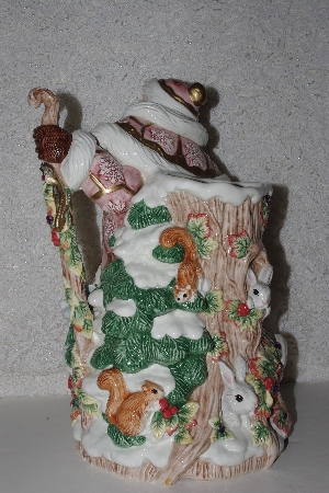 +MBACF #00010-0006  "1990's Fitz & Floyd Classics Snowy Woods Centerpiece Vase"