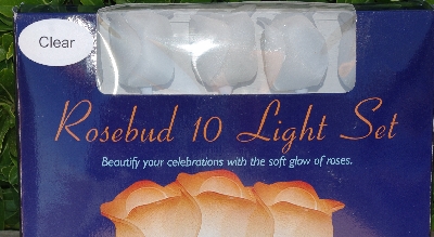 +MBA #5614-0015   "1990 GKI Bethlehem Lighting Strand Of 10 Clear Rosebuds"