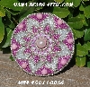 MBA #5614-0056  "Silver & Pink Glass Bead Round Brooch"