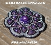 MBA #5614-0199  "Lavender & Clear Luster Glass Bead Brooch"