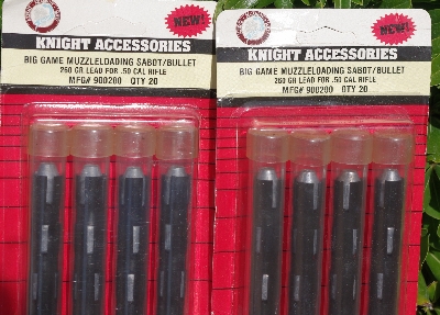 MBA #5615-9892    "Set Of (4) Pks Knight Acessories 20  Pk 50 Cal 260 Grain Sabot Bullets #900200"