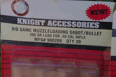 MBA #5615-9892    "Set Of (4) Pks Knight Acessories 20  Pk 50 Cal 260 Grain Sabot Bullets #900200"