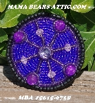 MBA #5615-9738  "Black, Purple & Pink Round Glass Bead Brooch"