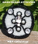 MBA #5615-9753  "Black & Clear Luster Panda Bear Round Glass Bead Brooch"