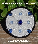 MBA #5615-9850  Black, White & Blue Bead Brooch"