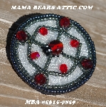 MBA #5615-9859 "Grey, Clear Luster & Red Bead Ladybug Bead Brooch"