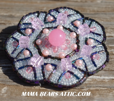 MBA #5616B-120  "Pink Glass Bead Brooch"