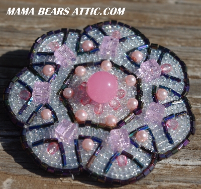 MBA #5616B-120  "Pink Glass Bead Brooch"