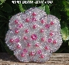 MBA #5616B-123  "Pink & Clear Luster Glass Bead Brooch"