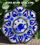 MBA #5616B-143 "Blue & Clear Luster Glass Bead Brooch"